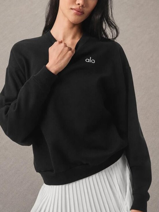Alo Yoga Tops - Alo Yoga Accolade Crew Neck Pullover Black S